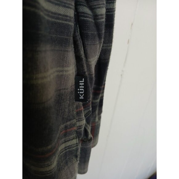 Kuhl Fugitive Shirt Men's 2XL Flannel Gray Red Plaid Button Up Long Sleeve 7202 - Picture 8 of 13